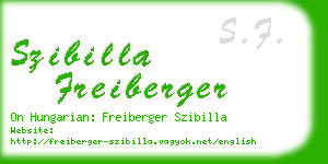 szibilla freiberger business card